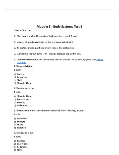 Image result for Module 3 Body Systems Test B