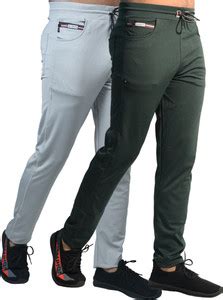 KHOZI Solid Men Green, Grey Track Pants - Buy KHOZI Solid Men Green ...