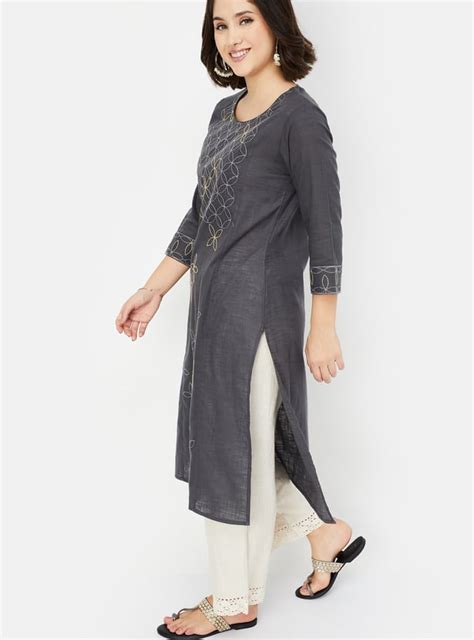 Buy Women Embroidered Straight Kurta Online at just Rs. 699.0 ...