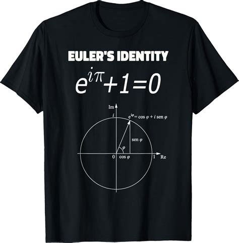 Euler's Identity Math Equation T-Shirt men and women can wear, black ...