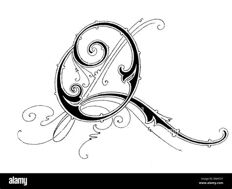 letter Q, font: Art Nouveau Stock Photo - Alamy
