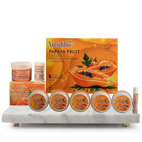 NutriGlow Papaya Fruit Facial Kit(250gm + 10ml) & Papaya Fruit Beach ...