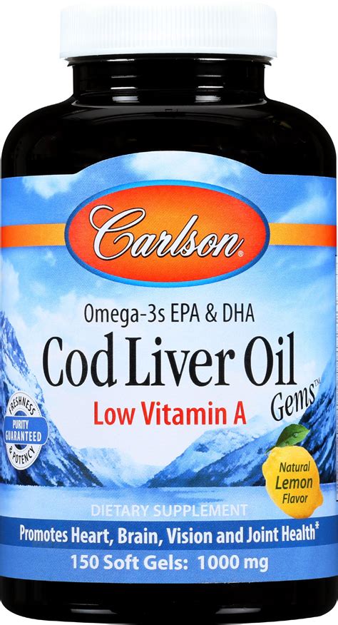 Carlson Cod Liver Oil 230 mg 150 Soft Gels – Nutrition Stop