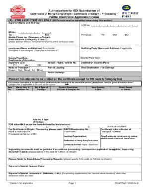 Fillable Online Certificate of Hong Kong OriginForm AHK (CO( ... Fax ...