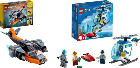 LEGO 3 in 1 Cyber Drone Building Set with Cyber Mech and Scooter+60275 ...