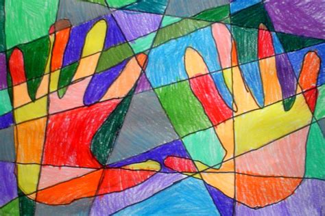 Lessons from the Art Room: 4th Grade Colorful Hands | Color art lessons, Colorful art, Warm and ...