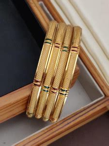 DIMKI Brass Gold-plated Bangle Set Price in India - Buy DIMKI Brass ...