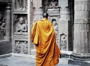 Athah Poster Monk At Ajanta Caves Paper Print - Places posters in India ...