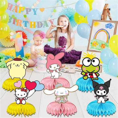 Buy 6Pcs Kitty, Kuromi, Keroppi Birthday Party Supplies, Kawaii Sanrio ...