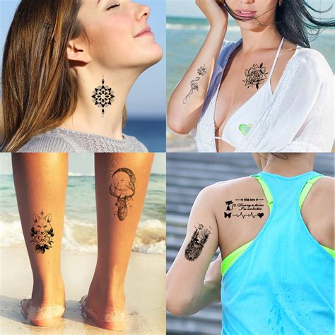 Buy 42 Sheets 3D Flowers Temporary Tattoos for Women, Fake Tattoos Body ...