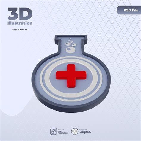 3d labolatory analysis icon illustration | Premium PSD