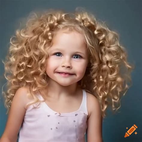Adorable little girl with blond curly hair