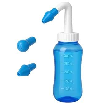 Nasal Rinse Bottle with Measurement Scale and Interchangeable Nozzles ...
