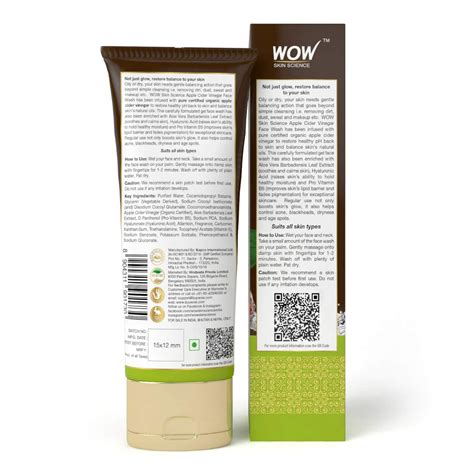 Wow Skin Science Apple Cider Vinegar Face Wash, 100 ml Price, Uses ...