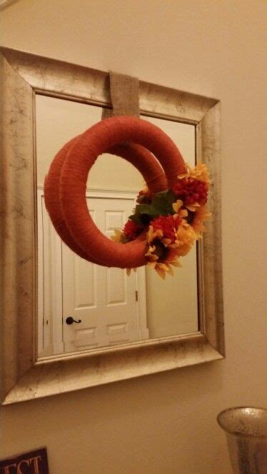 fall wreath on mirror