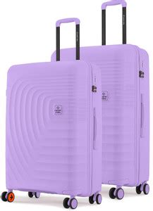 NASHER MILES Hard-Sided Polypropylene Luggage Set of 2 Purple Trolley ...