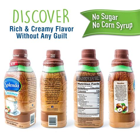 Splenda Hazelnut Coffee Creamer | No Sugar. No Corn Syrup. Only 15 ...