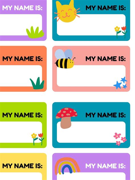 School Name Tags Printable