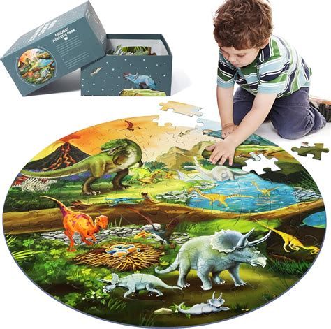 Amazon.com: DIGOBAY Floor Puzzles for Kids Ages 3-8, 70 Piece Dinosaur ...