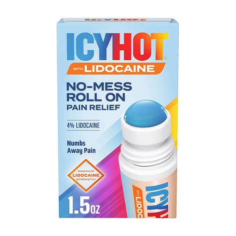 Buy Icy Hot Lidocaine Pain Relief No-Mess Roll-On Applicator, 1.5 oz ...