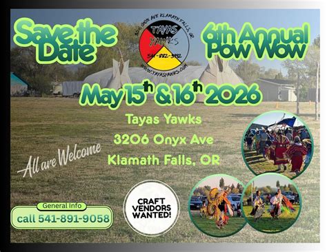 6th Annual Pow Wow, 3206 Onyx Ave, 97603, Klamath Falls, 15 May 2026 ...