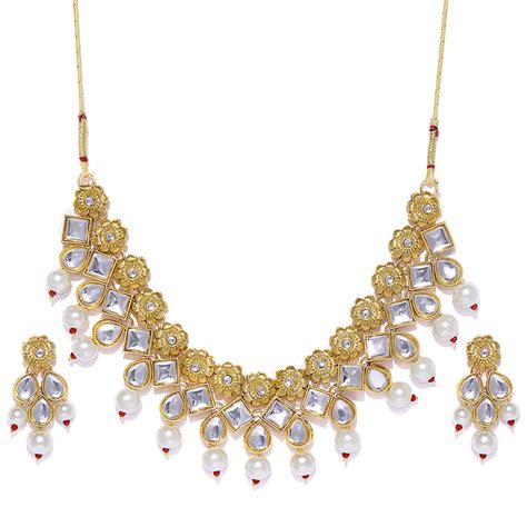 Buy Sukkhi Elegant Gold-Plated Pearl Jewellery Set for Women (Golden ...