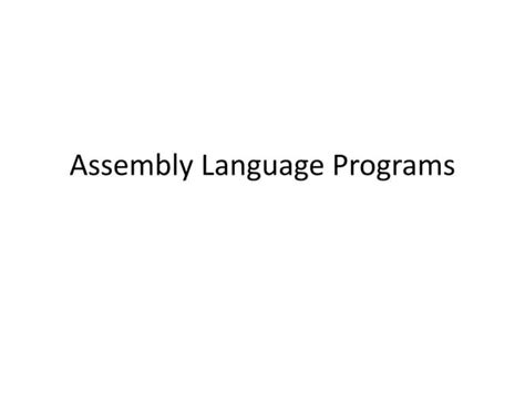 Sample of Assembly Language Programs with Explanation 的图像结果