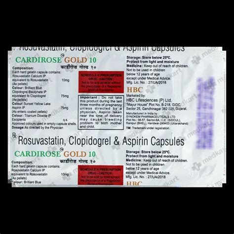 CARDIROSE GOLD 10 CAPSULE 10'S: Price, Uses, Side Effect, Composition ...