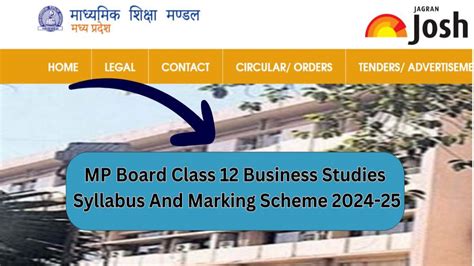 MP Board 12th Business Studies Syllabus 2024-25: Download MPBSE Class ...