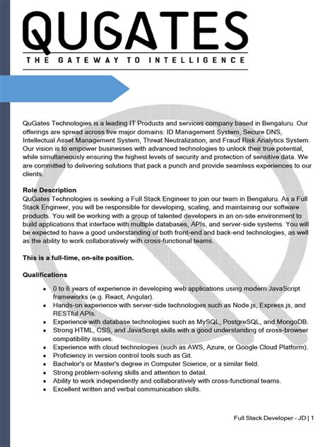 JD for Java Full-Stack Developer 的图像结果