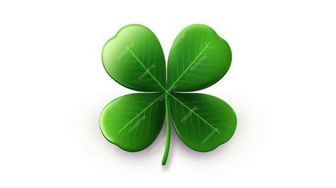 Premium Photo | Closeup view of four leaf clover on white surface