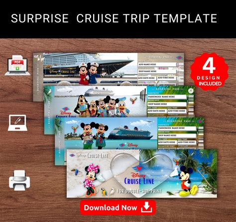 Editable DISNEY Surprise CRUISE Reveal Trip Gift Template. Disney ...