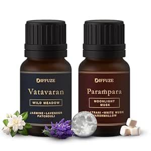 DIFFUZE Romantic Duo – 2 × 15 ml Aroma Oil Set (Wild Meadow & Moonlit ...