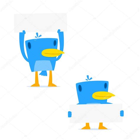 Set of funny cartoon blue bird Stock Vector Image by ©artenot #7213555