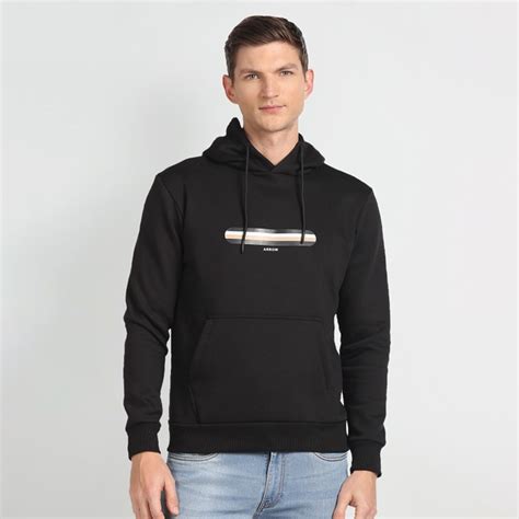 Graphic Printed Hooded Cotton Pullover Sweatshirt