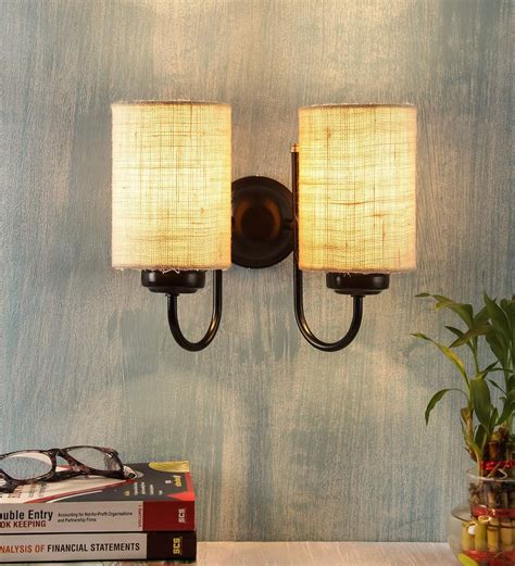 Devansh white Jute Double Wall mounted Lamp : Amazon.in: Home & Kitchen