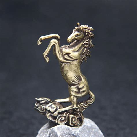 Buy LANGXIANGART Brass Animal Figurines,Pure Copper Zodiac Solid Horse ...