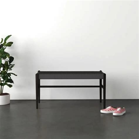 Jazker Minimalist Woven Seat Bench - Wooden bazar