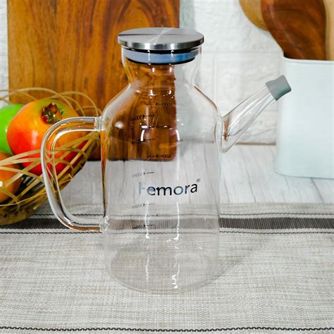 Pure Flow Glass Oil Dispenser Bottle, Oil Jar, 1 Ltr (34Oz), Pack Of 1