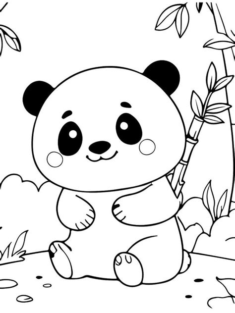 Panda Kids Coloring Page