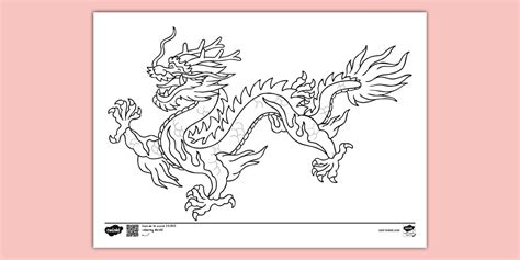 Easy Chinese Dragon Colouring Sheet