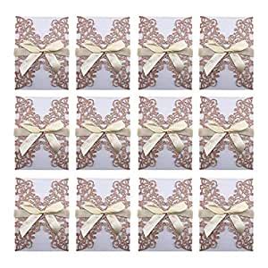 Wedding Supplies Laser Cut Wedding Invitations Cards 25pcs with Blank ...