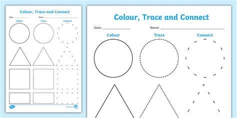 2D Shape Colour Trace and Join the Dots