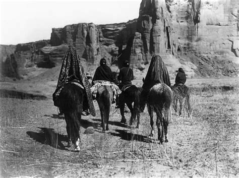 Navajos C1905 Nnavajo Native Americans On Horseback Riding Through ...