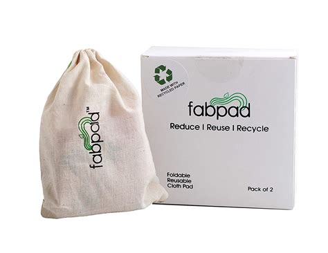 Fabpad Reusable Washable Foldable Sanitary Cloth Pads - Pack of 2 ...