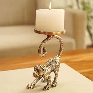Buy BEHOMA Metal Monkey Pillar Candle Holder Stand for Home Decor ...