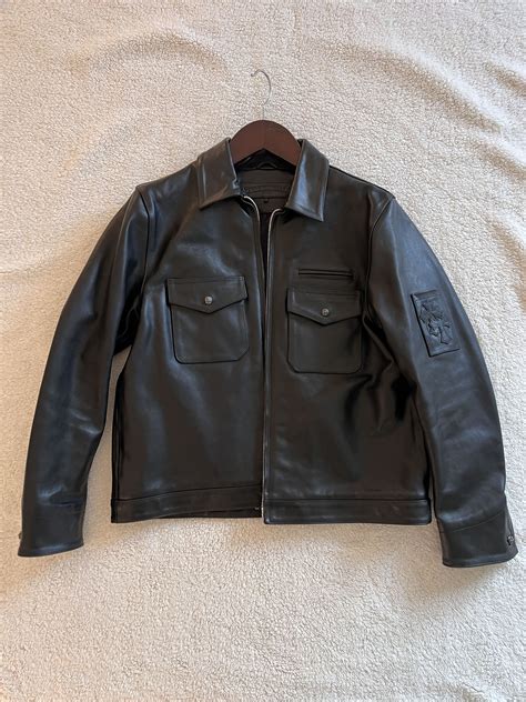Chrome Hearts Chrome Heart Leather Patched Leather Jacket | Grailed