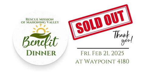 2025 Dinner Benefit for Rescue Mission of Mahoning Valley, Waypoint ...