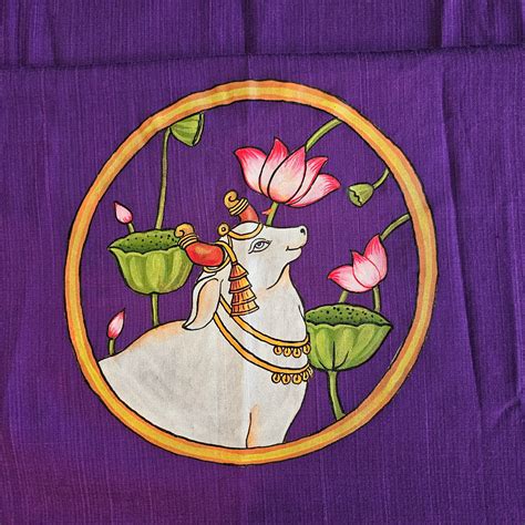 Hand-painted Deep Violet Pichwai Blouse – kriti-by-preethi