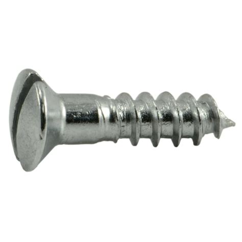 Midwest Fastener Wood Screw, #4, 1/2 in, Chrome Steel Oval Head Slotted ...
